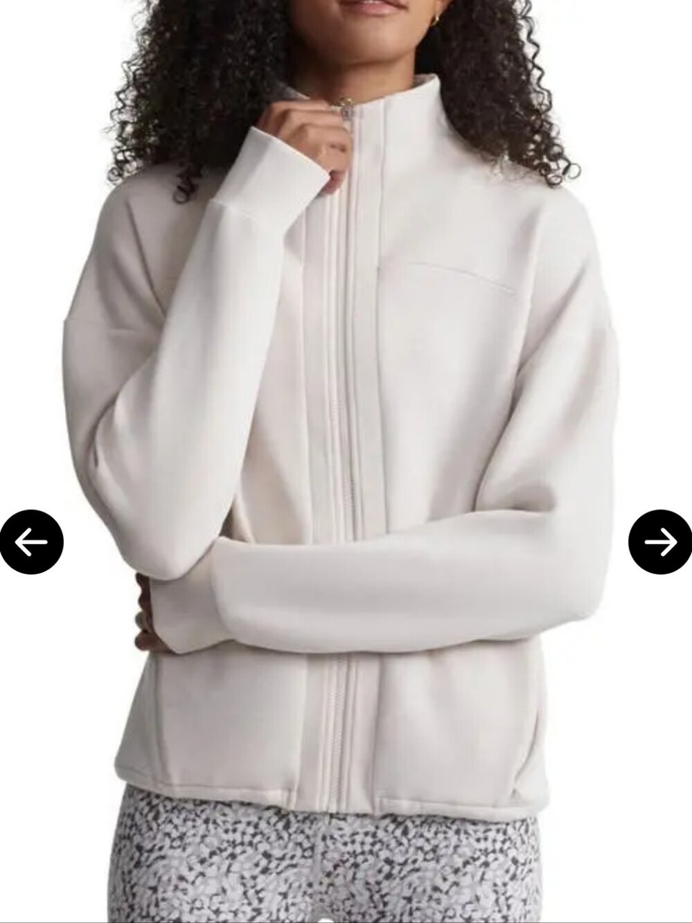Varley Tayah Zip-Through Midlayer Tan Full Zip XL Jacket